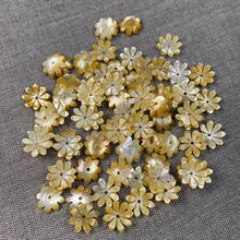 Good Quality 5Pcs 10mm Natural Carved Mother of Pearl Yellow Flower Shell Beads for DIY Fashion Earrings Jewelry Making Findings 2024 - buy cheap