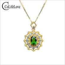 CoLife Jewelry 925 Silver Diopside Pendant for Office Woman 4*6mm Natural Diopside Necklace Pendant Fashion Gemstone Pendant 2024 - buy cheap