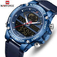 NAVIFORCE 2020 Mens Watches Top Luxury Brand Quartz WristWatch Leather Waterproof Sport Dual Display Clock Men Relogio Masculino 2024 - buy cheap