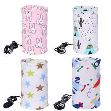 USB Milk Warmer Insulated Bag Portable Travel Cotton Printed Cup Warmer Baby Nursing Bottle Cover Warmer Heater Bag 2024 - buy cheap