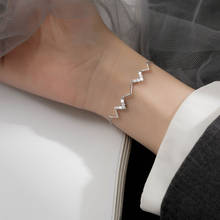 Pulsera de plata de ley 925 con forma de onda para mujer y niña, brazalete con abalorio, joyería de boda para fiesta SL196 2024 - compra barato