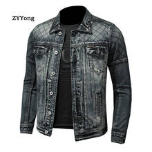 Jeans Jacket For Men Style Bomber Aviator Motorcycle Denim Single Breasted Casual Street Spring Autumn Streetwear Cowboy Outwear 2024 - buy cheap