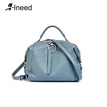 ALNEED Large Shoulder Bag Luxury Brand Handbags Designer Purses and Handbag Genuine Leather Crossbody Bag Metal Ring Bag 2024 - buy cheap