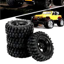 4PCS 95mm Rubber Tyre Wheel Tires 12mm Hub Wheel Rims for 1:10 Off-load RC Rock Crawler Truck Remote Control Car Parts & Accs 2024 - buy cheap
