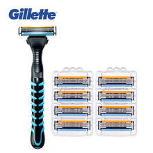 Gillette Vector3 бритвенные лезвия для мужчин уход за лицом Гладкий вектор 3 безопасные бритвы ручная бритва для бритья бороды 1 держатель 9 лезвий 2024 - купить недорого