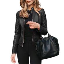 Women Fashion Autumn Winter Jacket Short Faux Leather Suit Coat Outwear Clothes 2024 - buy cheap