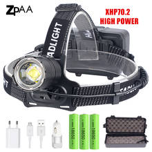 XHP70.2 XHP70 USB Headlight 90000LM Led Headlamp LED Rechargeable Head Torch Flashlight Lantern 3*18650 battery Powerbank 2024 - buy cheap