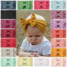 Diadema de nailon con lazo para niña, accesorios para el cabello de princesa, turbante para bebé, diadema para bebé, 18 colores 2024 - compra barato