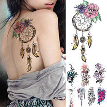 Tatuaje temporal a prueba de agua pegatina atrapasueños flores amor Flash tatuajes mariposa Lotus arte corporal brazo manga falsa tatuaje Mujer 2024 - compra barato