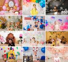 Avezano 1st Happy Birthday Party Cake Smash Backdrop Princess Castle Balloon Photography Background Photo Studio Photozone Decor 2024 - buy cheap