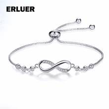 Infinity Charm Bracelet for women girl Lover Gift CZ Zircon Blue Crystal Jewelry fashion Adjustable Chain Link Bracelets 2024 - buy cheap