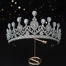 KMVEXO-corona nupcial con diamantes de imitación, diadema de pavo real, corona de Reina, Tiaras de princesa para fiesta, joyería para el cabello de noche 2024 - compra barato