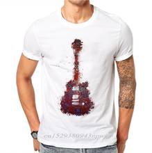 100% Cotton Music Lovers Summer Men T-shirts Fashion Gothic Guitar Printed T Shirt Short Sleeve Clothing Male T Shirts 2024 - buy cheap