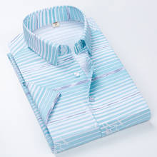 Brand New Men Shirt Male Dress Shirts Striped Men's Casual short Sleeve Business Formal Plaid Shirt camisa social M-5XL 2024 - buy cheap