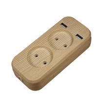 Enchufe de extensión USB para carga de teléfono, doble puerto USB 5V 2A, toma de pared, árbol de madera, color KFW-01-3, envío gratis, nuevo 2024 - compra barato