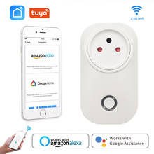 Tuya-tomada inteligente, dispositivo para smart life, wi-fi, tomada il, 16a, 3520w, aplicativo com controle remoto de voz, com google home, alexa, echo, temporizador 2024 - compre barato