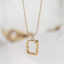 Yun ruo 2021 colar com pingente geométrico, colar feminino banhado a ouro de titânio e aço inoxidável, acessório de joalheria feminina 2024 - compre barato