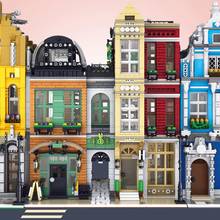 Moc city view plataforma de brinquedo: casa do relógio, blocos de construção modular, brinquedo para crianças, presente 2024 - compre barato