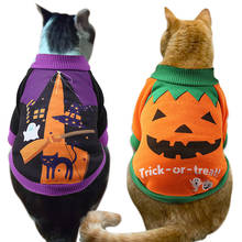 Костюмы для кошек на Хэллоуин, зимняя теплая одежда для маленьких кошек, собак сфинкс, смешная тыква, пальто для кошек, куртка, одежда для котят 2024 - купить недорого