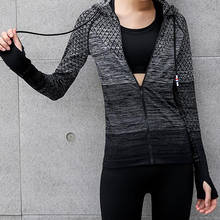 Fitness Clothing Top Sport Gym Sportswear Sweatshirt Women Running Jacket Hooded Thumb Hole Yoga Jacket Zipper Jacket For Women 2024 - buy cheap