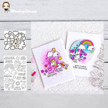 Monkeystamp unicórnio corte de metal dados e selos para diy scrapbooking álbum de fotos decorativo gravando cartões de papel diy 2024 - compre barato