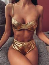 Sexy Bikini Women Swimsuit Golden Bikini Set Push Up Swimwear High Waist Bathing Suit Beach Wear 2020 New Swim Suit for Women 2024 - buy cheap