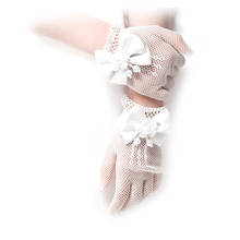 5-12 years old children's gloves bowknot gloves Halloween  white/champagne cheap high quality children's mesh short gloves 2024 - buy cheap