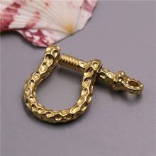 1pcs Solid brass D bow shackle key chain ring Fob clip connecting hook Leather craft DIY accessories 2024 - buy cheap