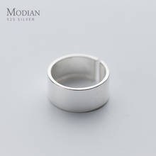 Modian Classic Authentic 925 Sterling Silver Frosted Punk Wide Ring for Women Free Size Ring Hiphop Style Fine Jewelry 2020 New 2024 - buy cheap