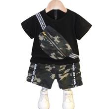 Children Clothes 2021 Summer Baby Boys Clothing Camouflage Bag T-Shirt Shorts 2Pcs/Sets Toddler Cotton Costume Kids Tracksuits 2024 - buy cheap