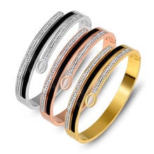 Luxury  Crystal Cuff Bracelets & Bangles For Women Jewelry Stainless Steel Nail Bangle Bijou Fashion Accessory Gift 2024 - buy cheap
