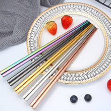 1 Pair Rainbow  Colorful Chopsticks Non-slip Stainless Steel Chop Sticks Metal Stainless Steel Reusable Holographic Rainbow 2024 - buy cheap