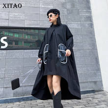 XITAO, неправильная блузка размера плюс, модная новинка 2020, Весенняя Лоскутная плиссированная рубашка с длинным рукавом, GCC3285 2024 - купить недорого