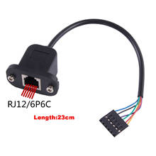 RJ12 6P6C Cable to 6 Pin 0.1" Pitch Debug Terminal Block Adapter 6 Ways Telephony Female Connector Socket Panel Mount Cable 2024 - buy cheap