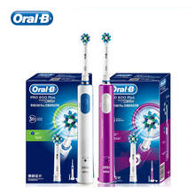 Oral B-cepillo de dientes eléctrico Pro600 Plus con rotación 3D, cerdas suaves recargables, resistente al agua, limpieza profunda, cuidado bucal para adultos 2024 - compra barato