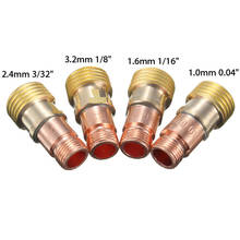 Brass Tig Welding Torch Collets Body Stubby Gas Lens Kit For Tig WP-17/18/26 Torch Welding Accessories 14x28.1mm Welding Tig 2024 - buy cheap