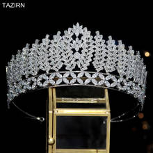 Tiaras alto e luxuoso de zircônia cúbica, 5a, tiara para casamento, coroa, cz, conjunto de cabeça, zircônia cúbica, mulheres, meninas, festa, cabelo, joia 2024 - compre barato