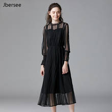 Plus Size Women Spring Summer Autumn Party Dress Vintage Casual Sexy Elegant Long Sleeve Lace Black Dress Women Ladies Dresses 2024 - buy cheap