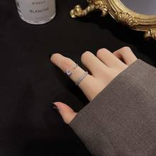 1 шт в Корейском стиле Простые Модные циркониевые девичьи Серьги Кольца Ретро кольцо на палец для женщин и девочек 2021 Лето двойные кольца на указательный палец, подарок, ювелирное изделие 2024 - купить недорого