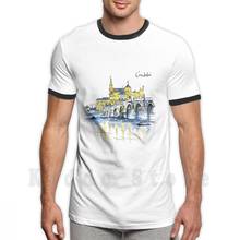 Camiseta de algodón para hombres, camisa de S-6Xl de la gran catedral, Mezquita, Puente Romano, Córdoba, Andalucía, España 2024 - compra barato