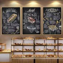 Modern American Style Hamburger Fries Pizza Poster Creative Personality Dining Room Living Room Wall Decoration Painting Core 2024 - buy cheap