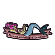 Peter Pan fantasy enamel pin drown mermaid brooch fairytale art collection 2024 - buy cheap