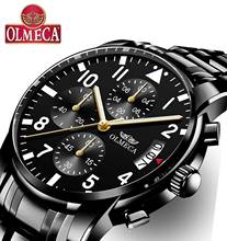 OLMECA Luxury Men Watch Relogio Masculino Waterproof Fashion Wrist Watch Luminous Hands Military Black Quartz Waterproof Watches 2024 - buy cheap