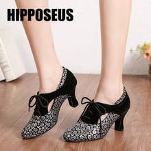 Hipposeus Dance-Shoes Women Girls Latin Ladies Modern Ballroom Dance Shoes Tango High Quality Suede Dancing Shoes Professional 2022 - buy cheap
