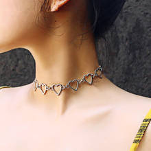 Free Shipping Heart Hollow Choker Necklaces For Women Simple Gold Necklace Personal Jewelry Friends Gift Kolye 2024 - buy cheap