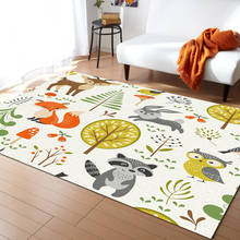 Cartoon Animals World Carpets for Living Room Home Bedroom Girl Bedside Blanket Modern Under Bed Mat 2024 - buy cheap