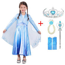2021 New elsa Dress For Girls  Princess Costume Kids Christmas Clothes Snow Queen Elza Cosplay Dress Birthday Party Vestidos 2024 - buy cheap