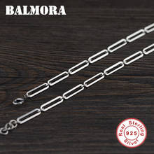 BALMORA Real 925 Sterling Silver link Chain Necklaces for Women Men Gift Retro Punk Fashion Accessories 16-18 inches Jewelry 2024 - buy cheap