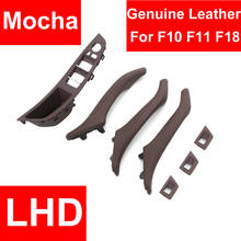 Genuine Leather Left Hand Drive LHD For BMW 5 series F10 F11 F18 Mocha Car Interior Door Handle Inner Panel Pull Trim Cover Arm 2024 - buy cheap