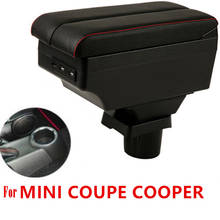 MAIOR ESPAÇO + LUXO + USB caixa de Armazenamento De conteúdo caixa apoio de braço central Do Carro com suporte de copo USB FIT PARA MINI COUPE COOPER 2024 - compre barato